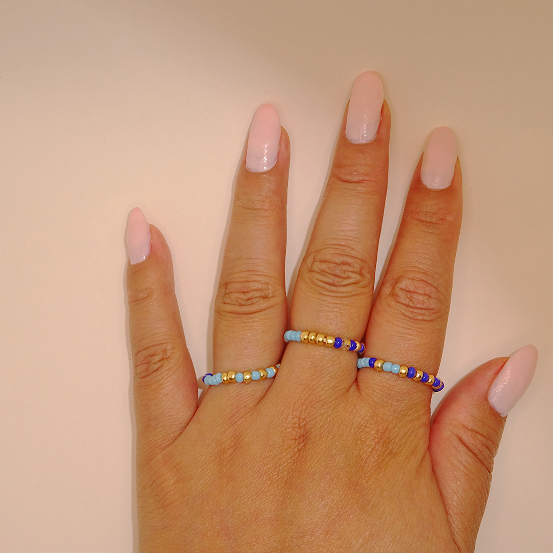 Set of 3 rings Blue Harmony