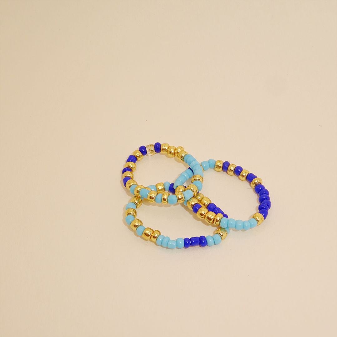 Set of 3 rings Blue Harmony