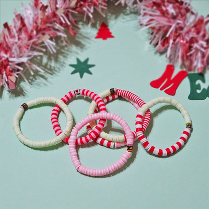 Set of 6 bracelets Candy Cane Dreams