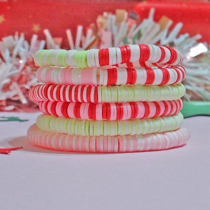 Set of 6 bracelets Candy Cane Dreams