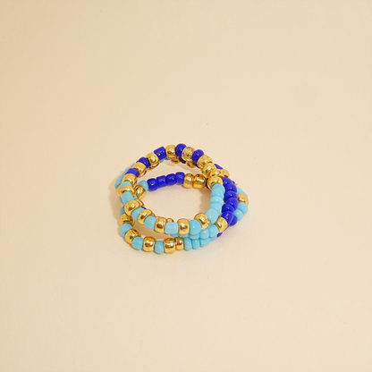 Set of 3 rings Blue Harmony